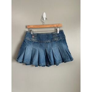 Micro mini vintage pleated jean‎ skirt Aeropostale bratz size 5/6 junior